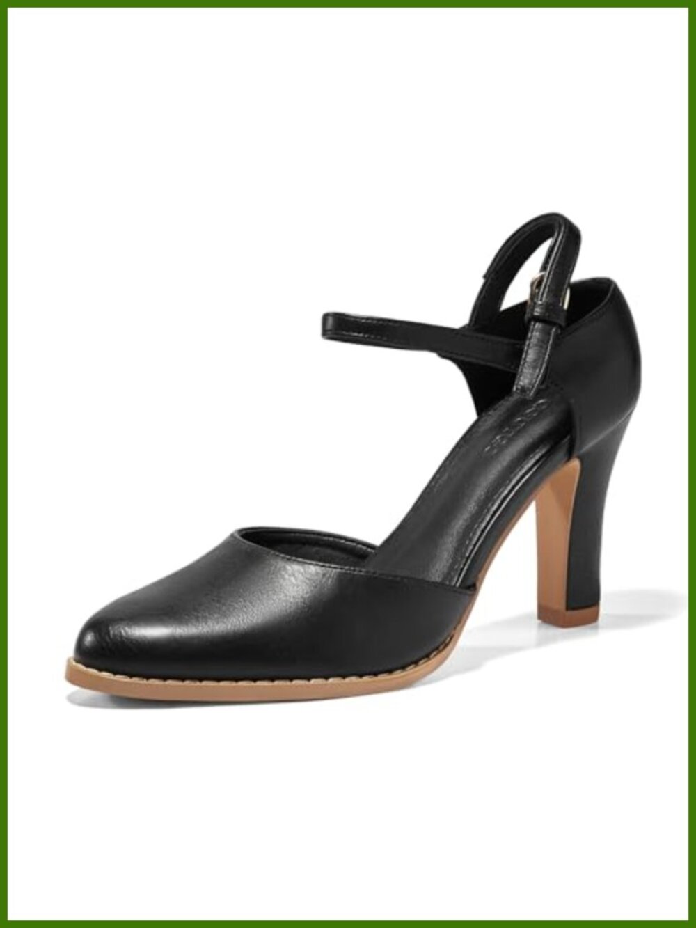 Chunky High Heel Pointed Toe Ankle Strap Pumps D'Orsay Dress Party Shoes
